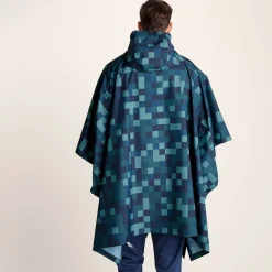 Drench Unisex Waterproof Poncho - Blue Pixel Print