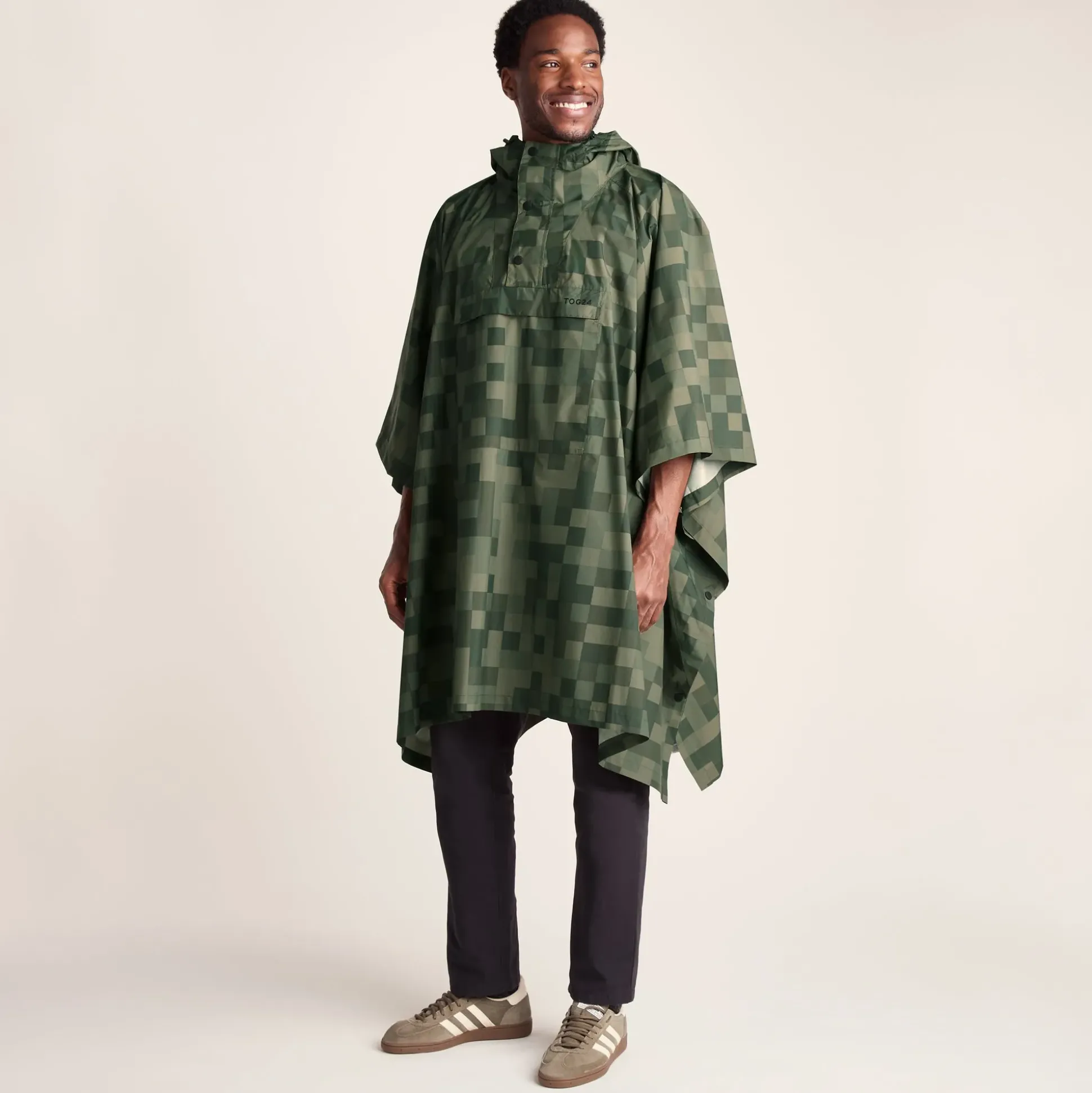 Drench Unisex Waterproof Poncho - Forage Green Pixel Print