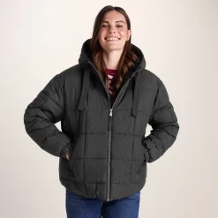 Else Womens Oversized Shower Resistant Heavy Padded Jacket - Black