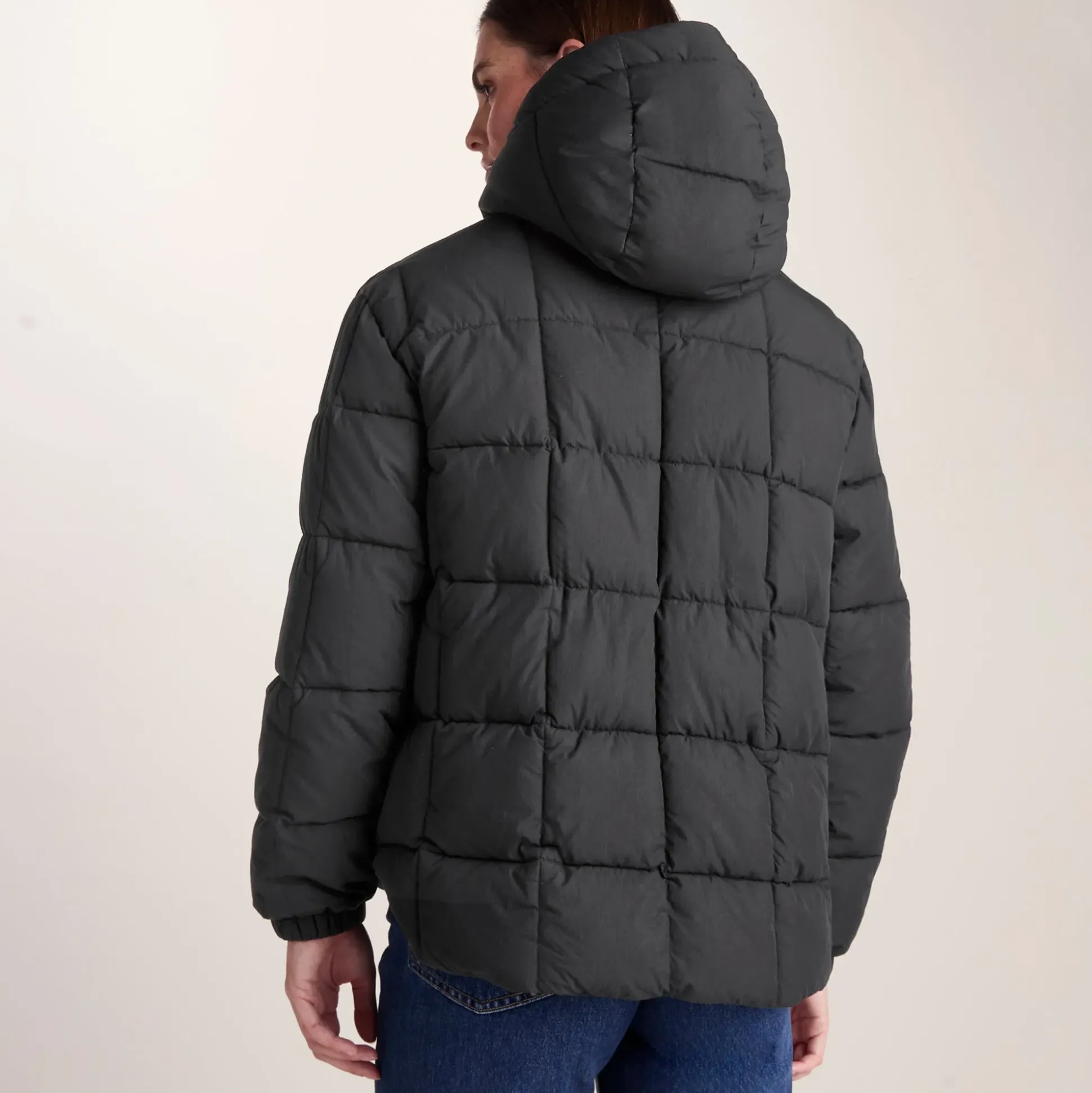 Else Womens Oversized Shower Resistant Heavy Padded Jacket - Black