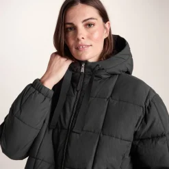 Else Womens Oversized Shower Resistant Heavy Padded Jacket - Black