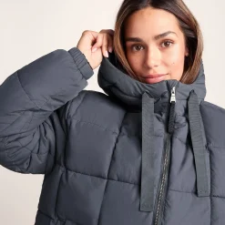 Else Womens Oversized Shower Resistant Heavy Padded Jacket - Washed Blue
