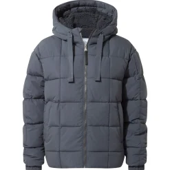Else Womens Oversized Shower Resistant Heavy Padded Jacket - Washed Blue