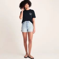 Emerald Isle Womens 100% Cotton Relaxed Fit T-Shirt - Dark Indigo