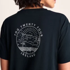 Emerald Isle Womens 100% Cotton Relaxed Fit T-Shirt - Dark Indigo