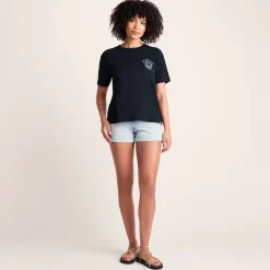 Emerald Isle Womens 100% Cotton Relaxed Fit T-Shirt - Dark Indigo