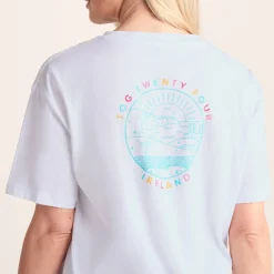 Emerald Isle Womens 100% Cotton Relaxed Fit T-Shirt - Optic White