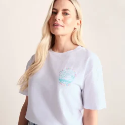 Emerald Isle Womens 100% Cotton Relaxed Fit T-Shirt - Optic White