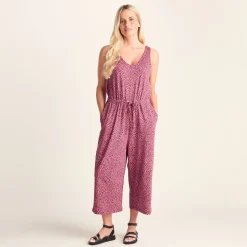 Emmie Womens Supersoft Jumpsuit - Black Raspberry Wiggle Print