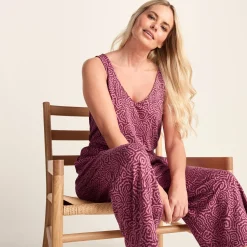 Emmie Womens Supersoft Jumpsuit - Black Raspberry Wiggle Print