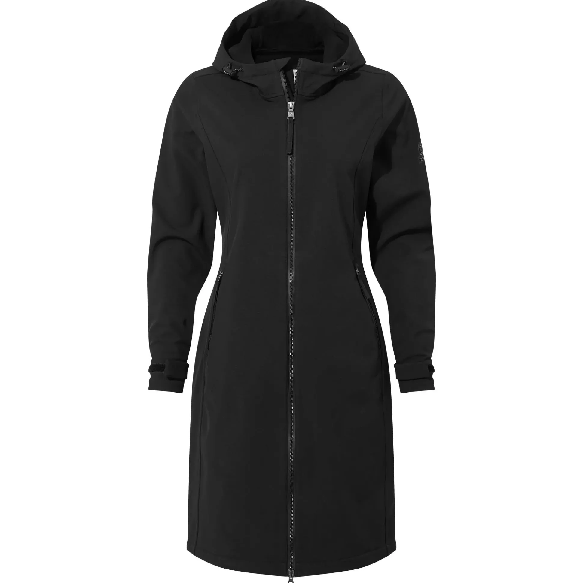 Enya Womens Longline Waterproof Softshell Jacket - Black