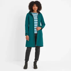 Enya Womens Longline Waterproof Softshell Jacket - Deep Teal