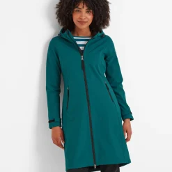 Enya Womens Longline Waterproof Softshell Jacket - Deep Teal