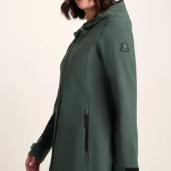 Enya Womens Longline Waterproof Softshell Jacket - Racing Green