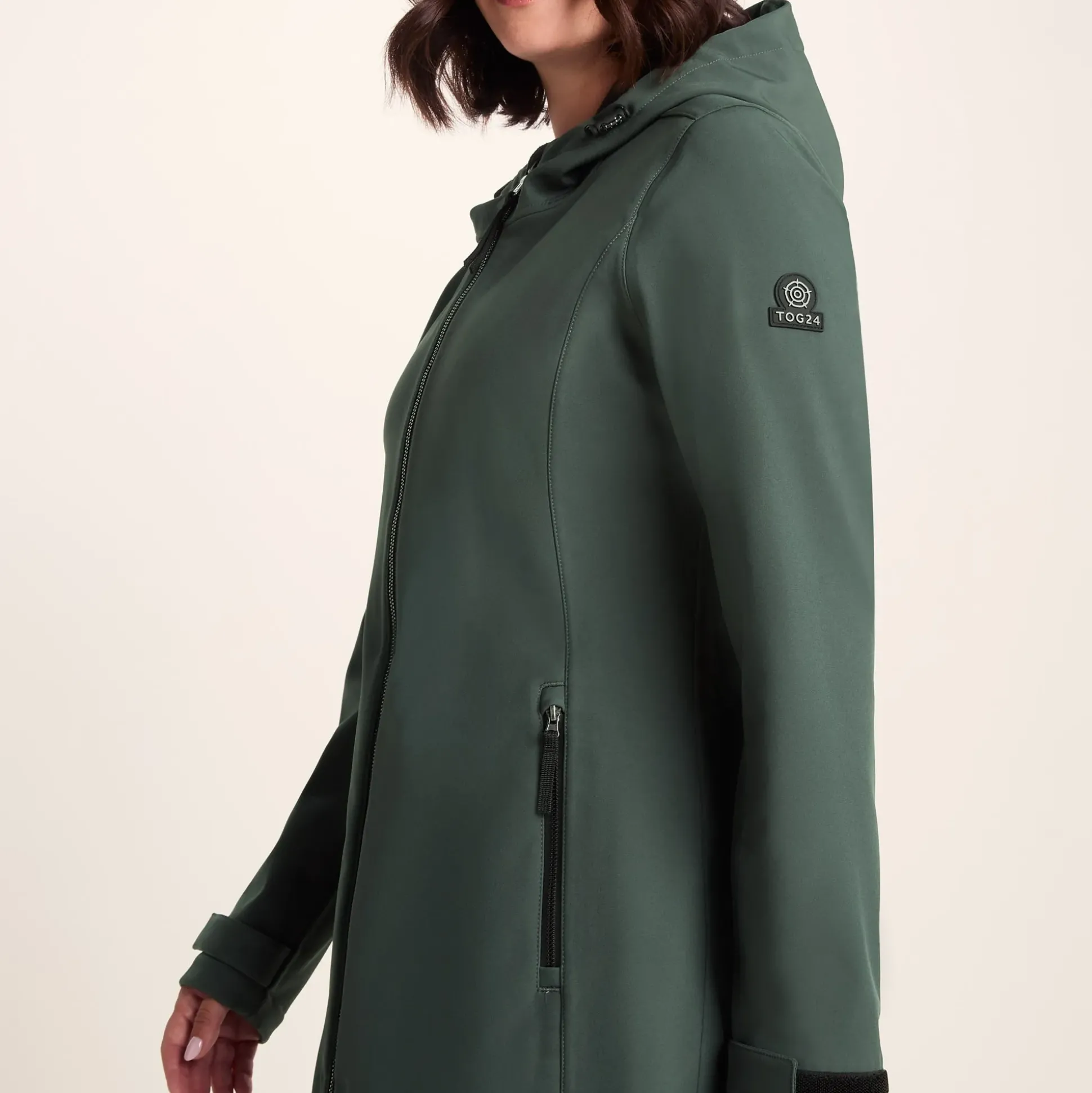 Enya Womens Longline Waterproof Softshell Jacket - Racing Green