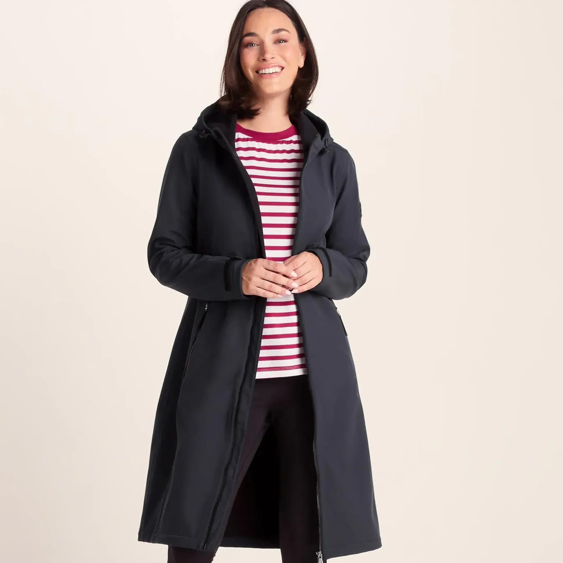 Enya Womens Longline Waterproof Softshell Jacket - Dark Indigo