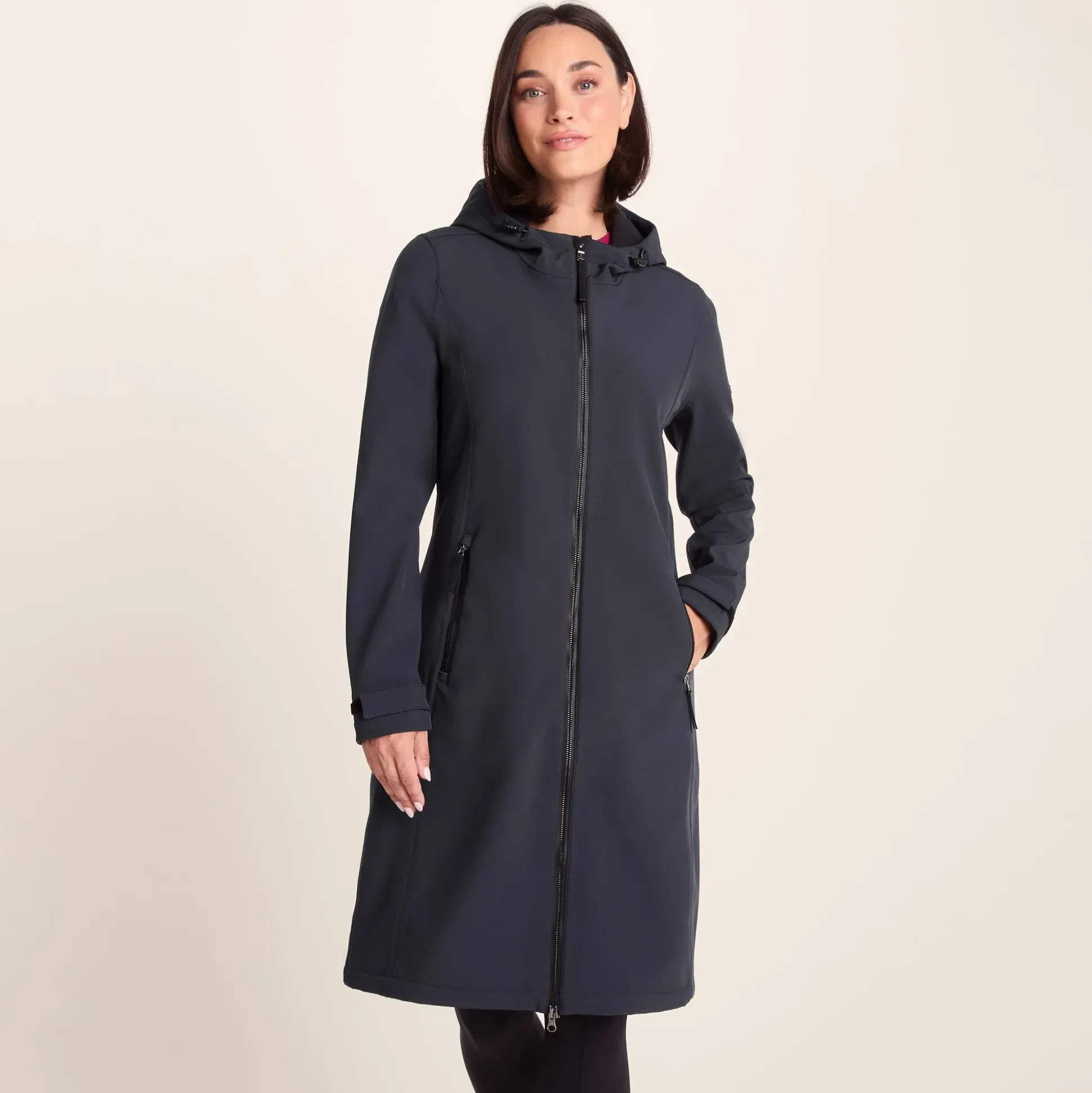 Enya Womens Longline Waterproof Softshell Jacket - Dark Indigo