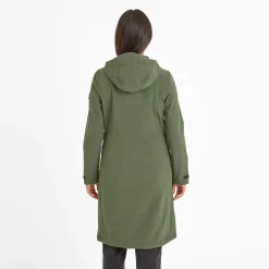 Enya Womens Longline Waterproof Softshell Jacket - Dark Green