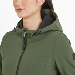 Enya Womens Longline Waterproof Softshell Jacket - Dark Green