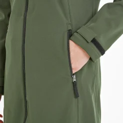 Enya Womens Longline Waterproof Softshell Jacket - Dark Green