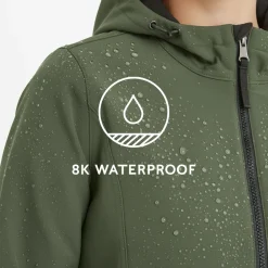 Enya Womens Longline Waterproof Softshell Jacket - Dark Green