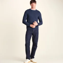 Ethan Mens Crew Neck Knit Jumper - Smokey Blue