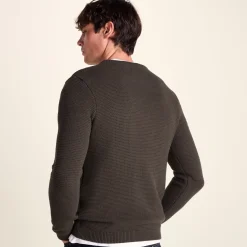 Ethan Mens Crew Neck Knit Jumper - Ash Brown