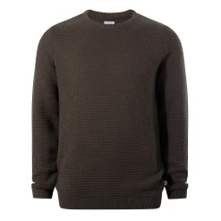 Ethan Mens Crew Neck Knit Jumper - Ash Brown