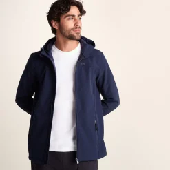 Feizor Mens Shower Resistant Softshell Hooded Jacket - Navy