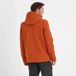 Feizor Mens Shower Resistant Softshell Hooded Jacket - Burnt Orange