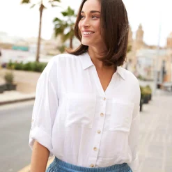 Felicia Womens Shirt Short Sleeve - Optic White