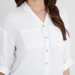 Felicia Womens Shirt Short Sleeve - Optic White