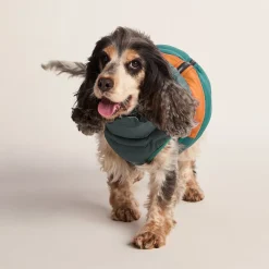 Fetch Padded Dog Coat M - Dark Indigo/Mahogany Orange/Dark Turquoise
