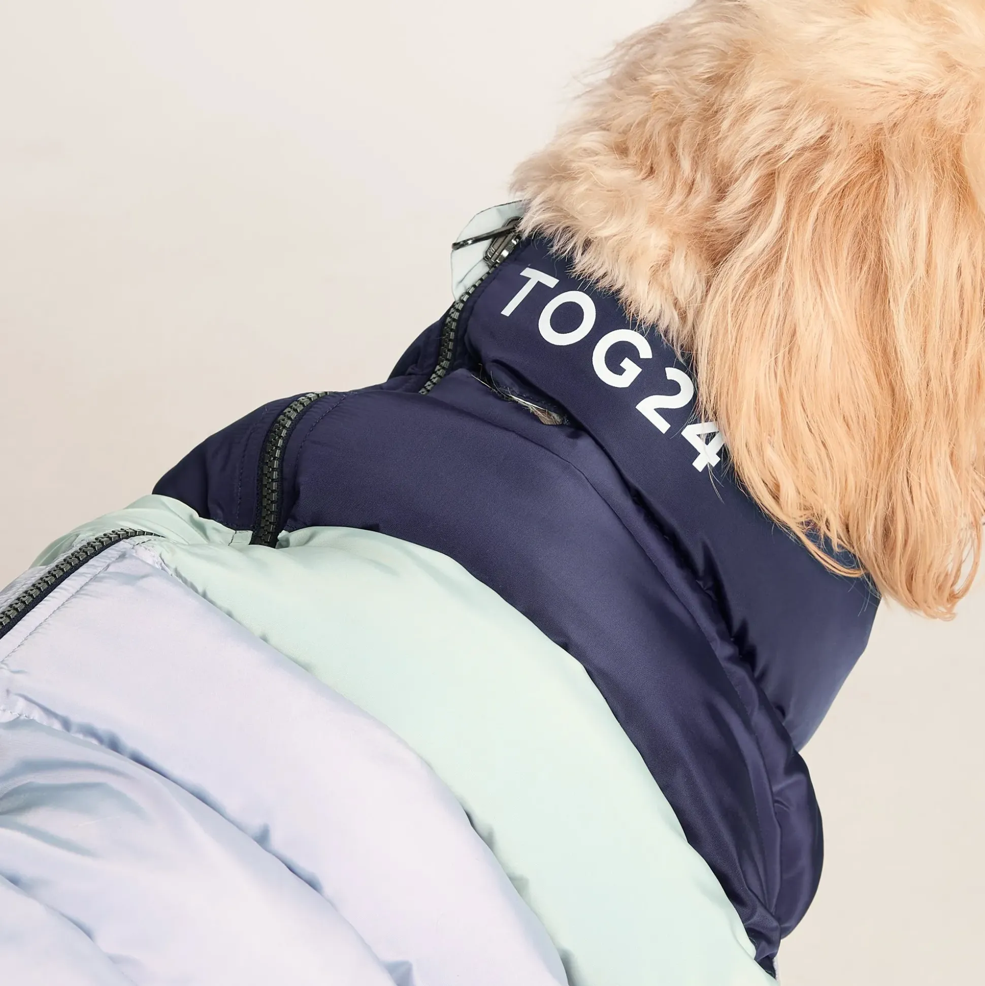 Fetch Padded Dog Coat XL - Oxford Blue/Light Mist/Lavender Grey