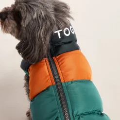 Fetch Padded Dog Coat XS - Dark Indigo/Mahogany Orange/Dark Turquoise