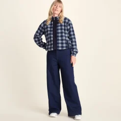 Firan Womens Fleece Jacket - Grey Melange/Navy Gingham