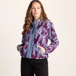 Firan Womens Relaxed Fit Microfleece Jacket - Smokey Blue Print