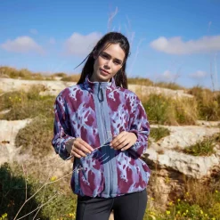 Firan Womens Relaxed Fit Microfleece Jacket - Smokey Blue Print