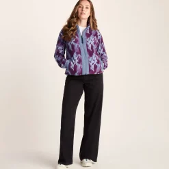 Firan Womens Relaxed Fit Microfleece Jacket - Smokey Blue Print