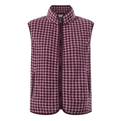 Firth Womens Gingham Midweight Microfleece Gilet - Mauve Gingham