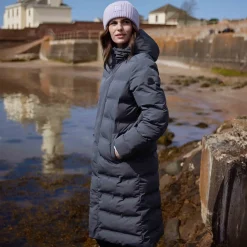 Glaston Womens Shower Resistant Insulated Parka - Washed Blue
