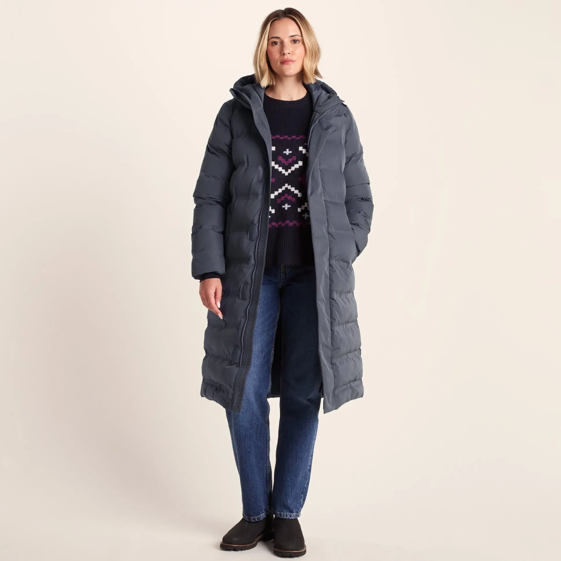 Glaston Womens Shower Resistant Insulated Parka - Washed Blue