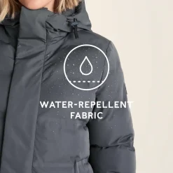 Glaston Womens Shower Resistant Insulated Parka - Washed Blue