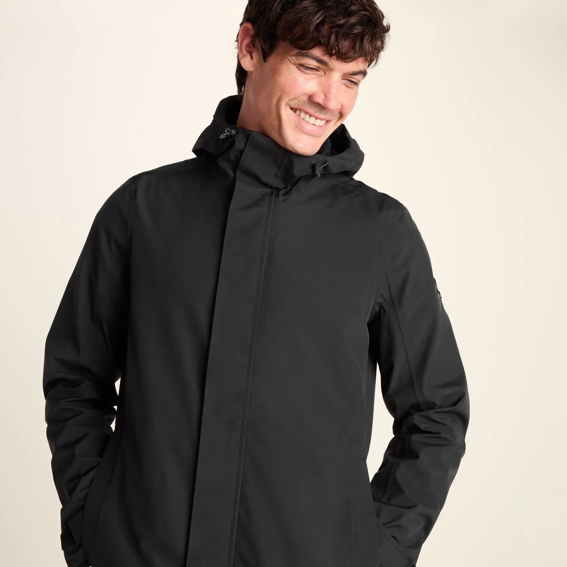 Glenton Mens Long Waterproof Jacket - Black