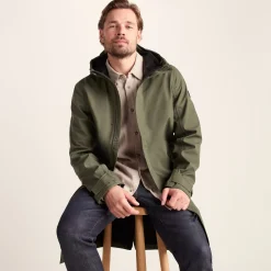 Glenton Mens Long Waterproof Jacket - Moss Green