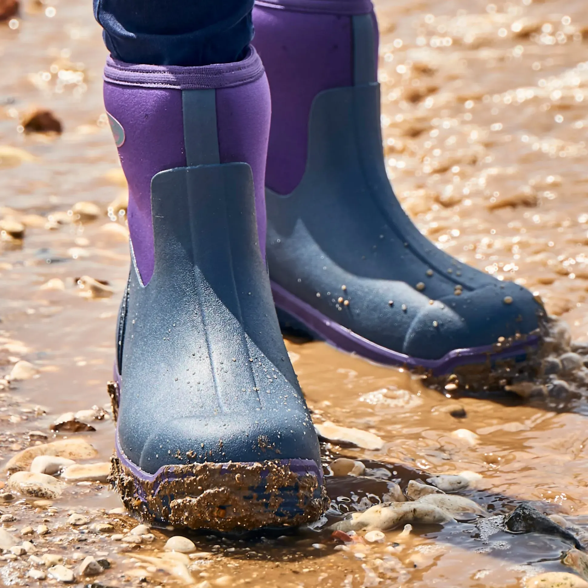 Grubs Boots Midline Mid Height Wellies Womens - Purple