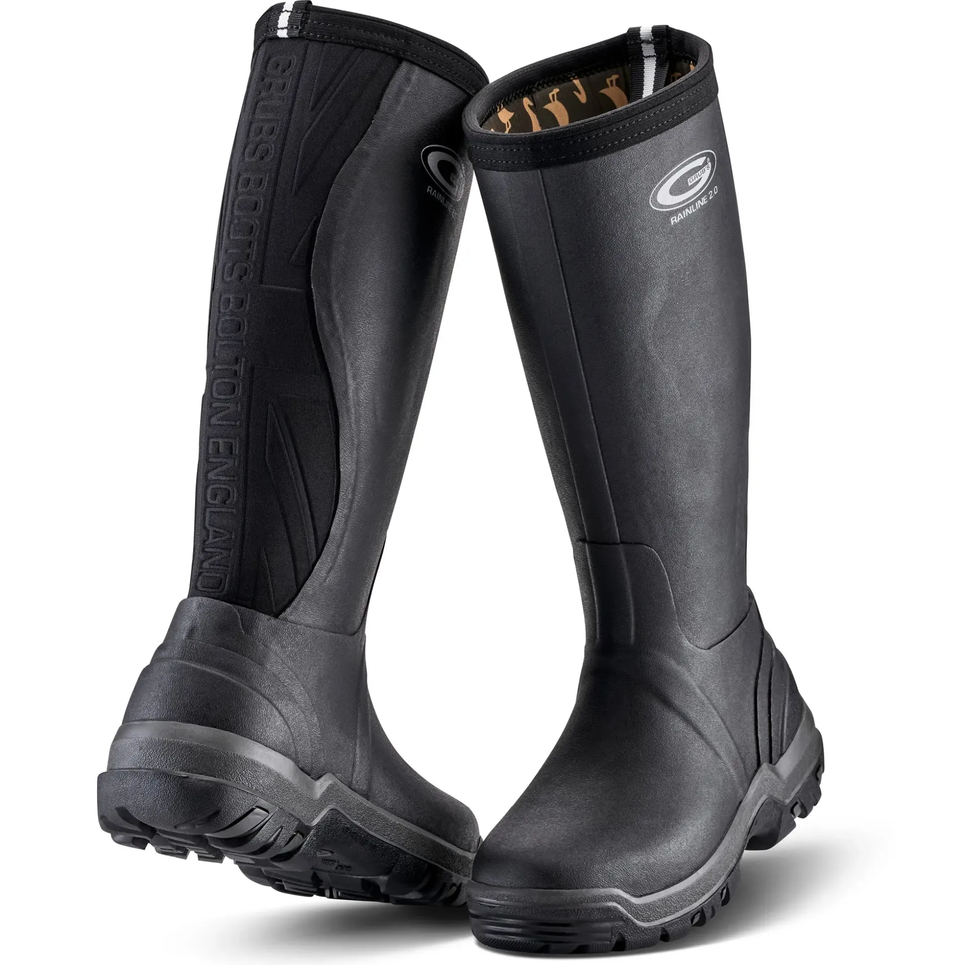 Grubs Boots Rainline Wellies Womens - Black