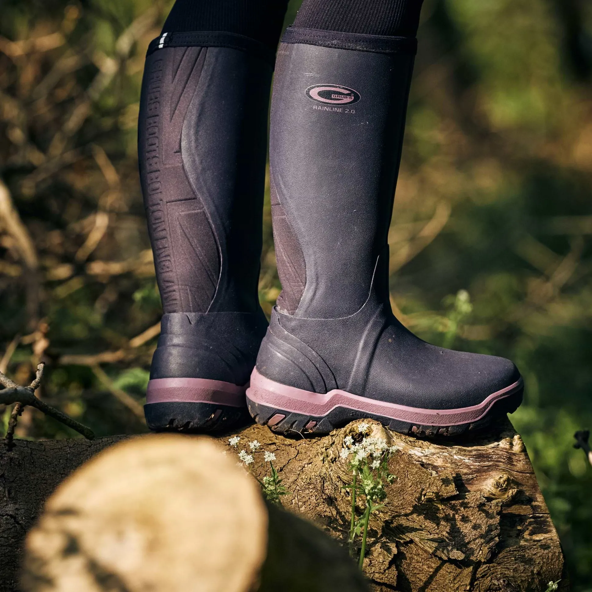 Grubs Boots Rainline Wellies Womens - Purple