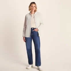 Harby Womens Long Sleeve Lightweight Corduroy Shirt - Vanilla