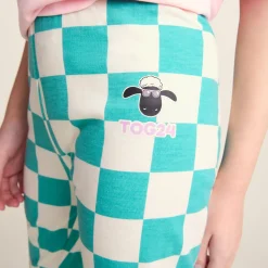 Harri Kids Shaun the Sheep Legging - Spearmint Woolly Checkerboard